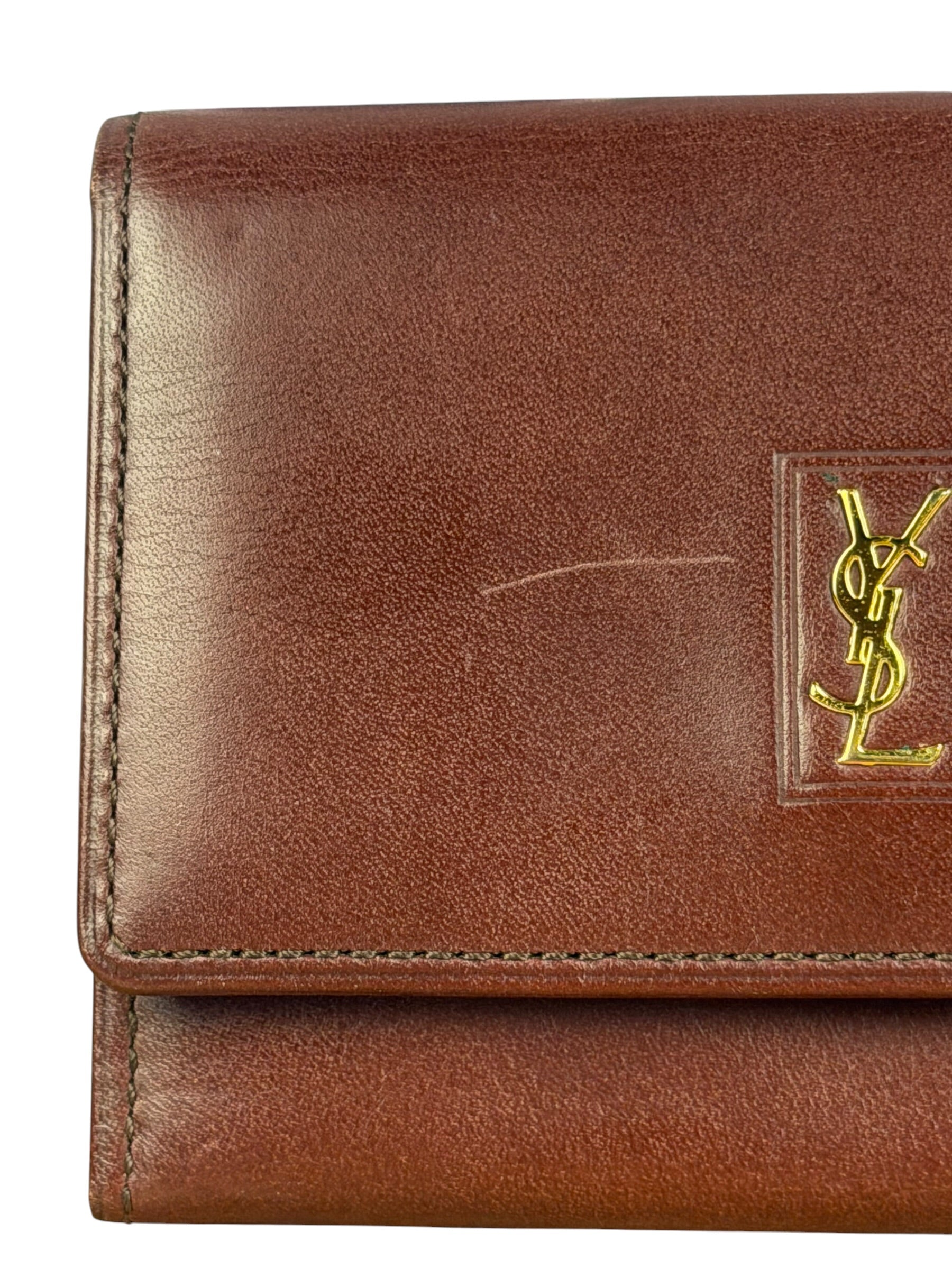 Yves Saint Laurent Red Leather Belle De Jour Flap Wallet