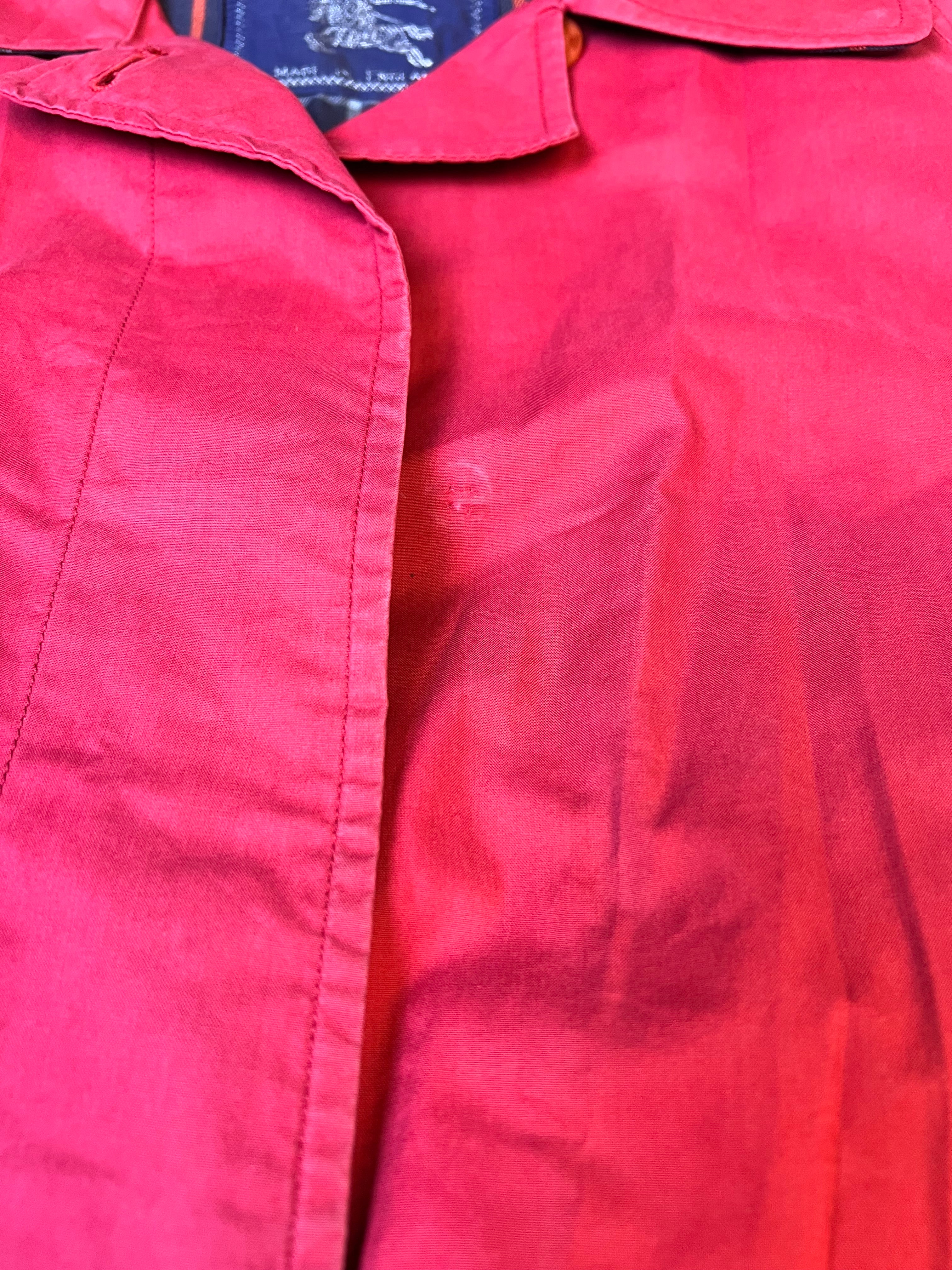 Burberry Vintage Red/Navy Check Mid Length Coat