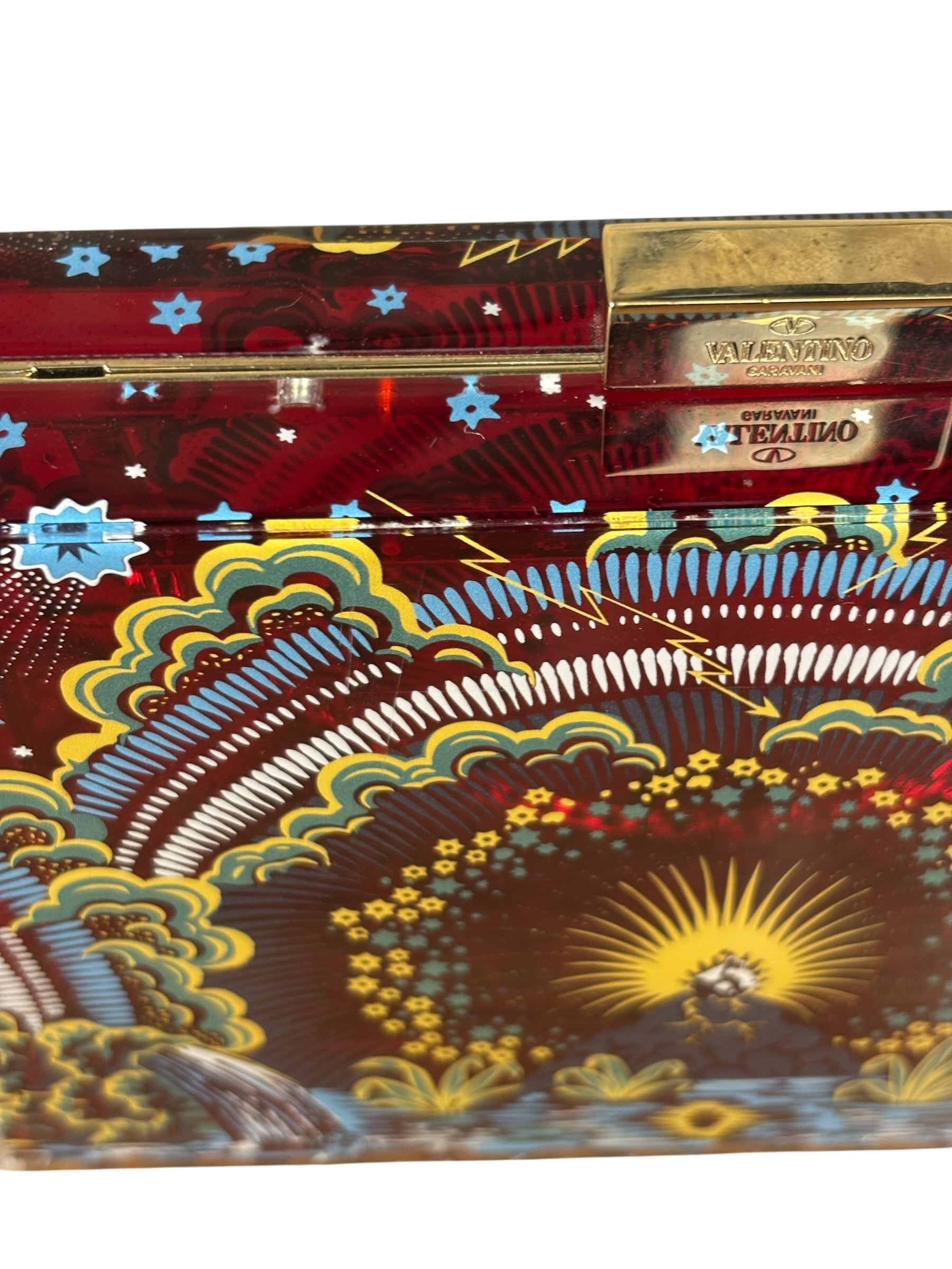 Valentino Plexiglass Volcano Box Clutch 2016
