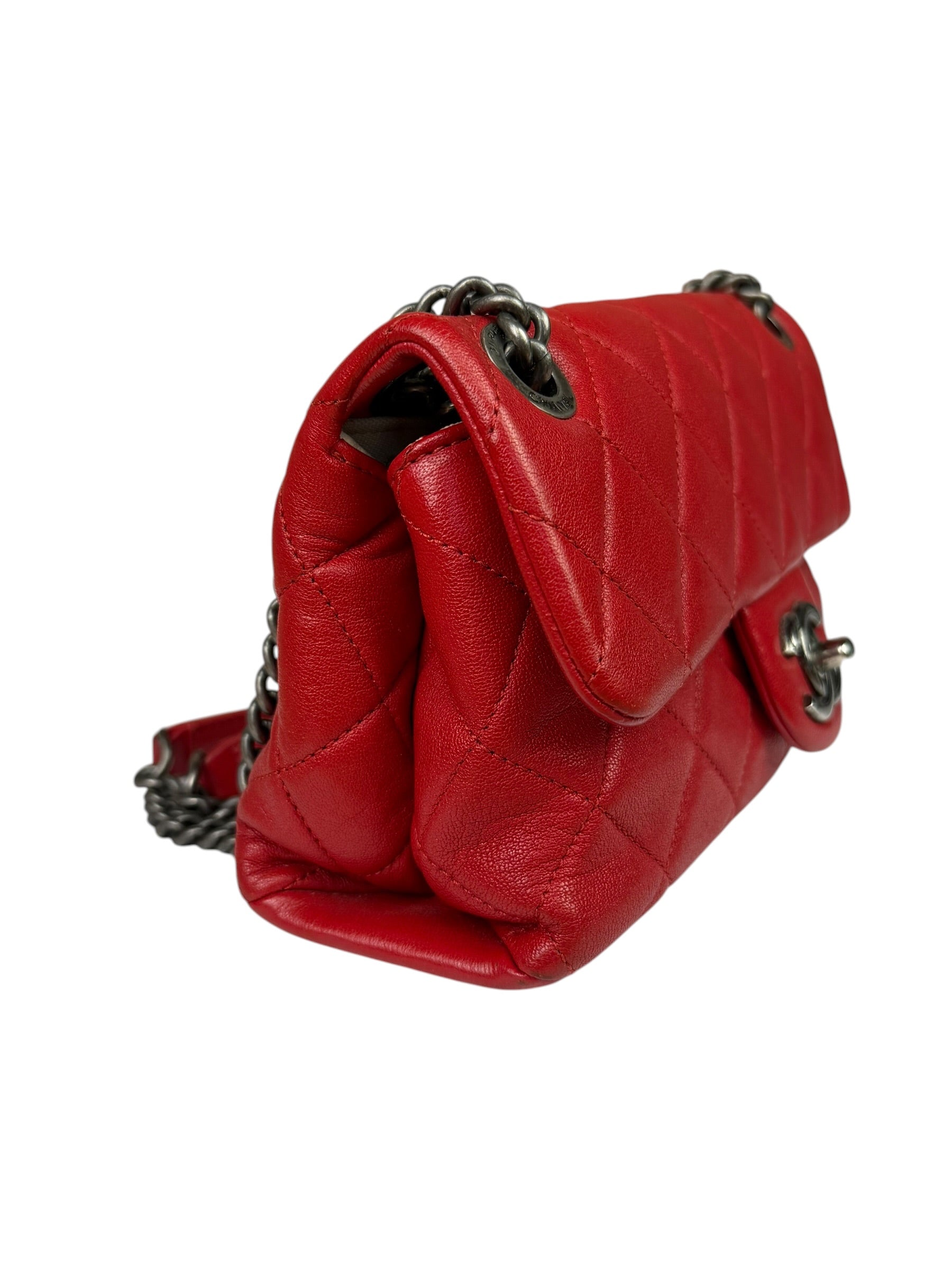 Chanel Striking Red Quilted Rocks Small Flap Bag 2014
