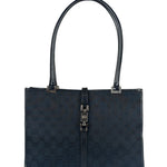 Gucci GG Black Canvas Vintage Jackie Tote Handbag
