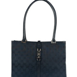 Gucci GG Black Canvas Vintage Jackie Tote Handbag