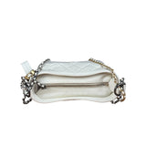Chanel White Quilted Leather Small Gabrielle Hobo Bag 2019