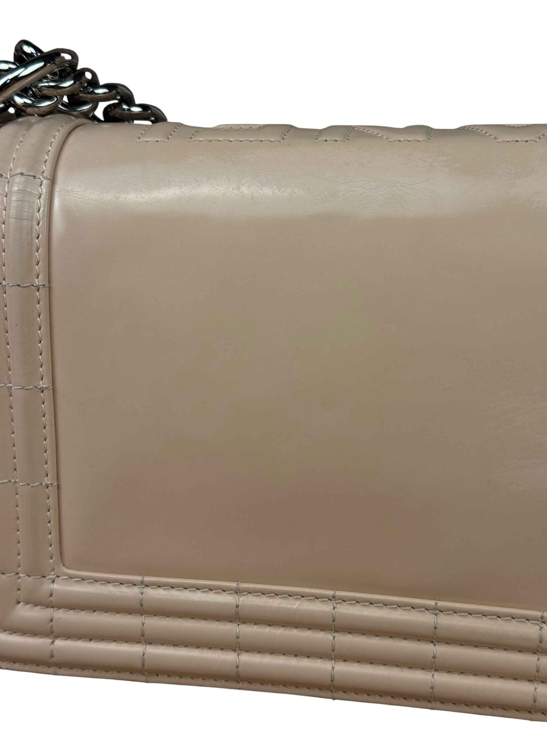 Chanel Cream Patent Leather Boy Flap Bag 2012
