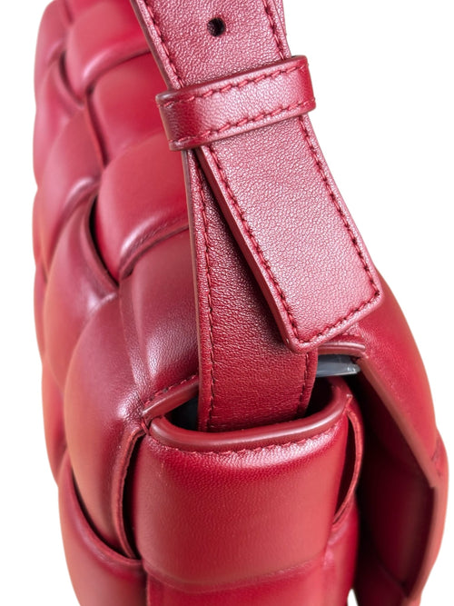 Bottega Veneta Red Intrecciato Padded Cassette Flap Bag