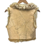 Vintage Beige Suede Fur-Lined Vest