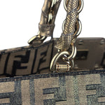 Fendi Vintage Gold Shimmer Zucca Shoulder Bag