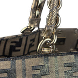 Fendi Vintage Gold Shimmer Zucca Shoulder Bag