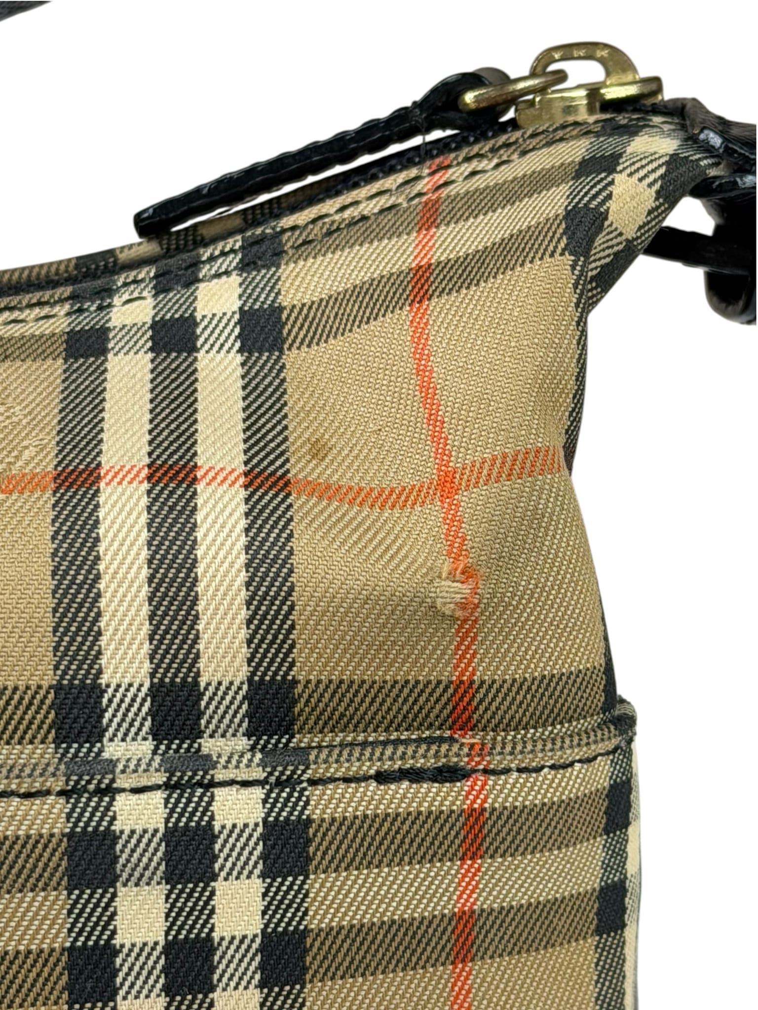 Burberry Haymarket Check Shadow Horse Canvas Shoulder Bag