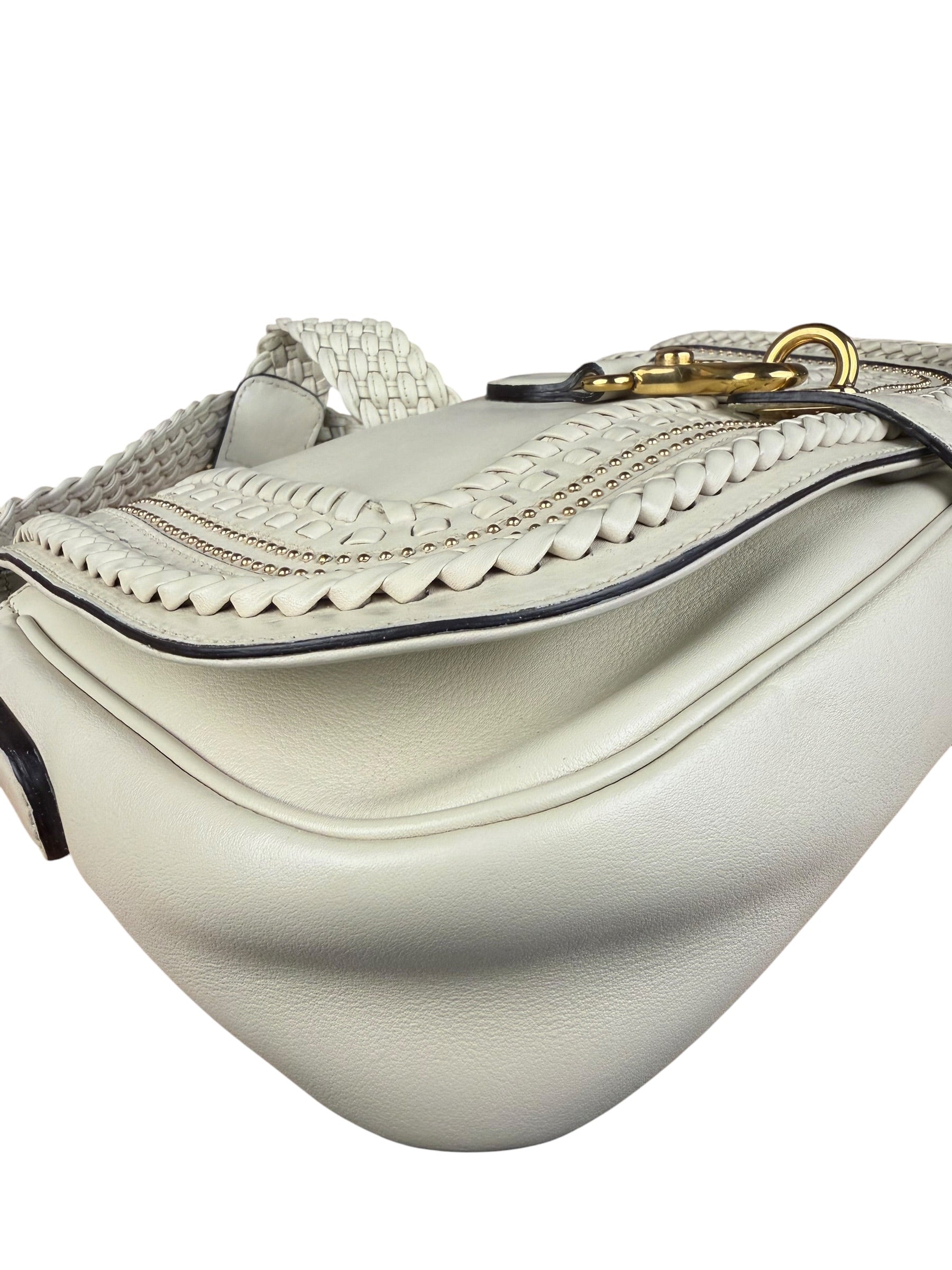 Gucci Limited Edition White Leather Marrakech Satchel Shoulder Bag