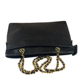 Chanel Vintage Black Caviar Leather Timeless Chain Shoulder Tote 1998