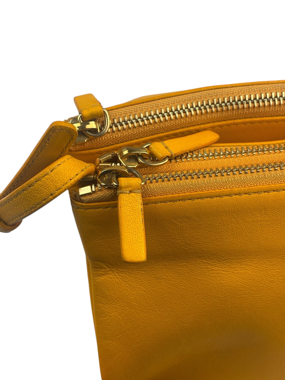 Celine Yellow/Orange Leather Trio Small Crossbody Bag