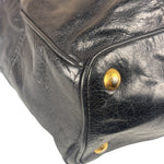 Prada Vintage Black Shine Leather Vitello Daino Tote