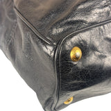 Prada Vintage Black Shine Leather Vitello Daino Tote