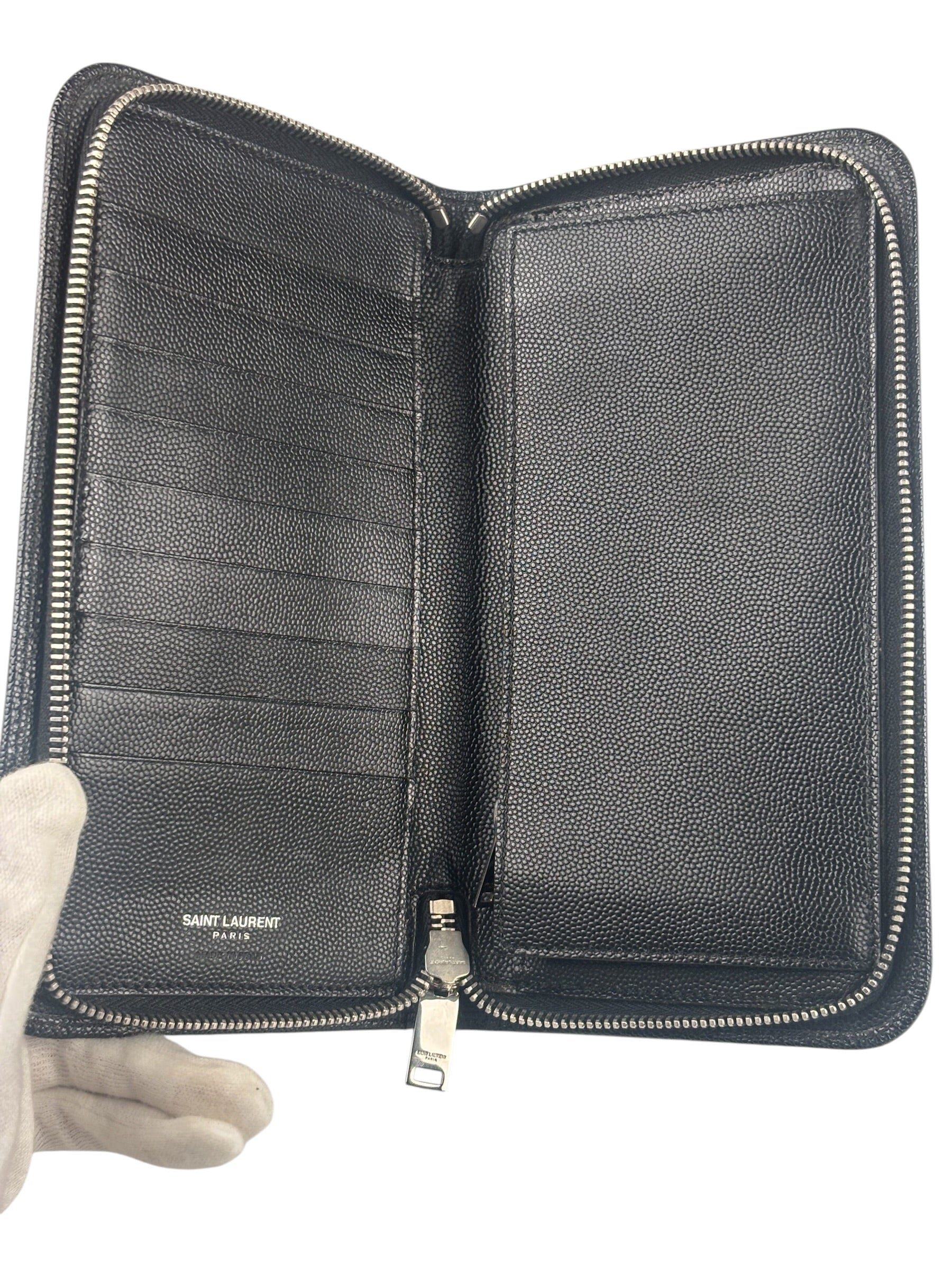 Saint Laurent Black Studded Long Wallet