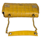 Chanel Yellow Patent Chocolate Bar Quilted CC Shoulder Bag 2002