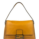 Fendi Brown Leather Mamma Foreever Flap Baguette