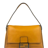 Fendi Brown Leather Mamma Foreever Flap Baguette