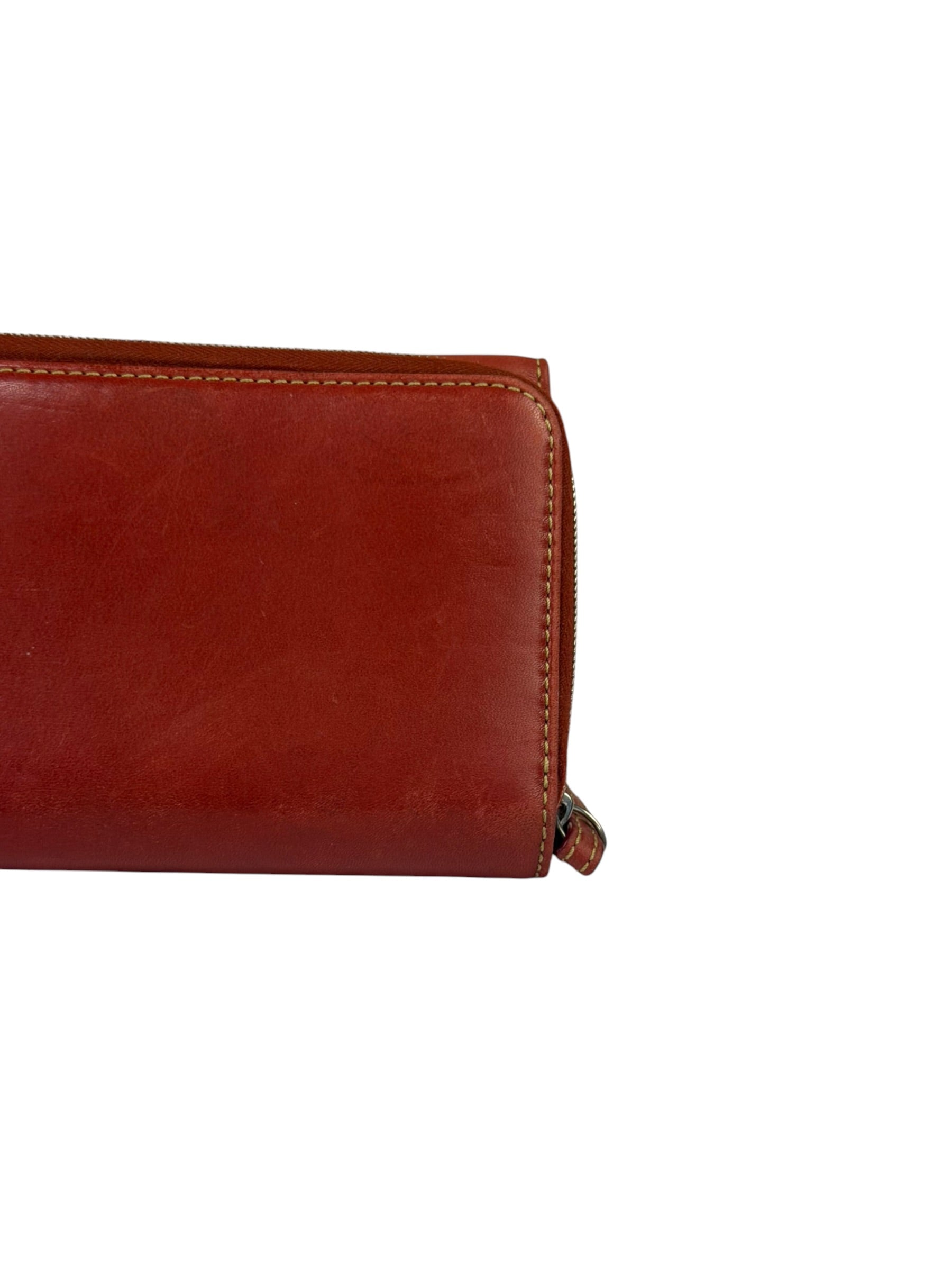 Coach Red Leather Zip Wallet