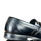 Prada Black Leather Triangle Logo Loafers