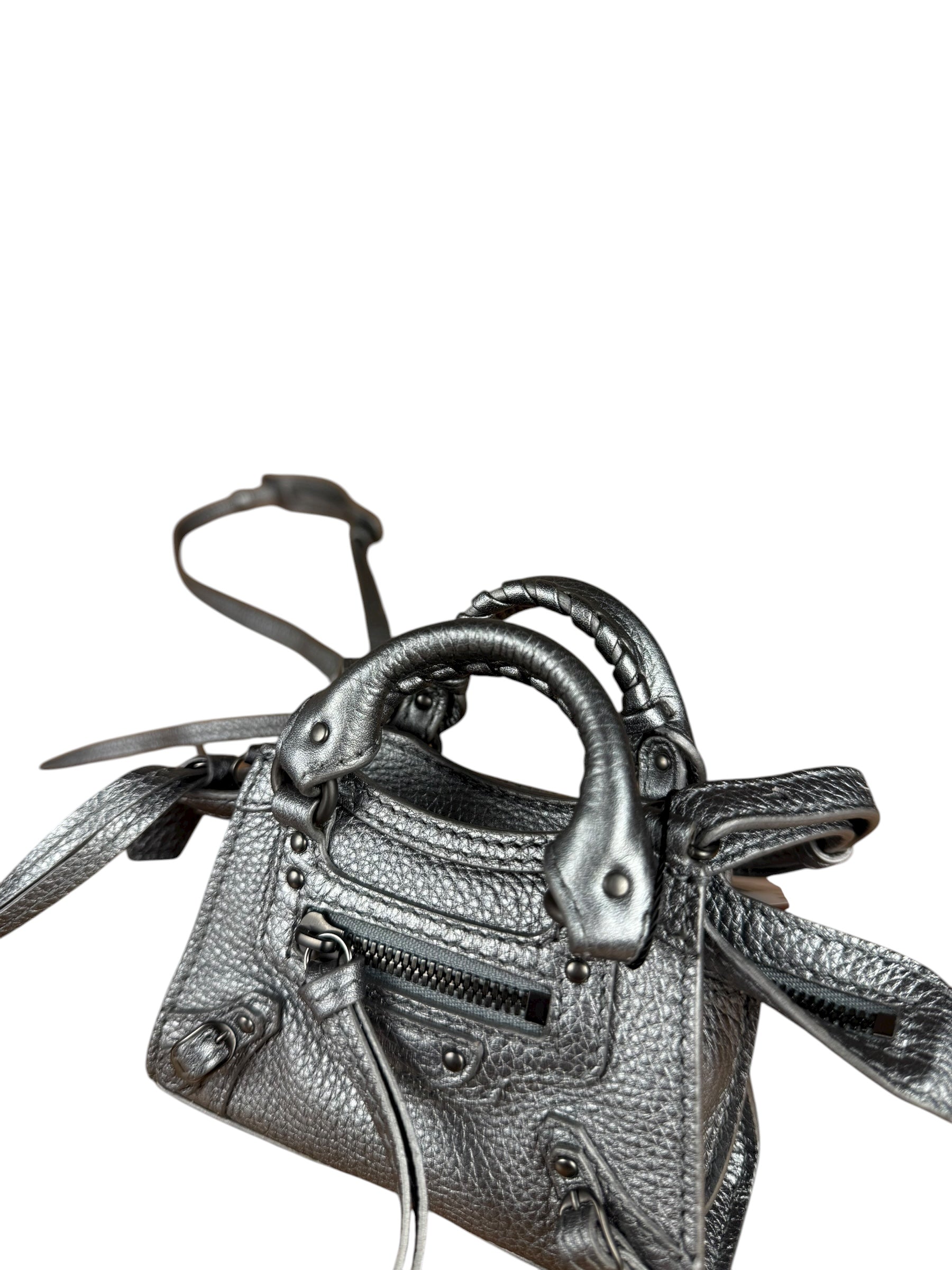 Balenciaga Nano City Bag Silver