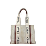 Chloe Leather Trim Woody Medium Tote Bag