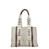 Chloe Leather Trim Woody Medium Tote Bag