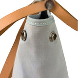 Hermes Light Blue Canvas Leather Trim Cabag Elan Tote