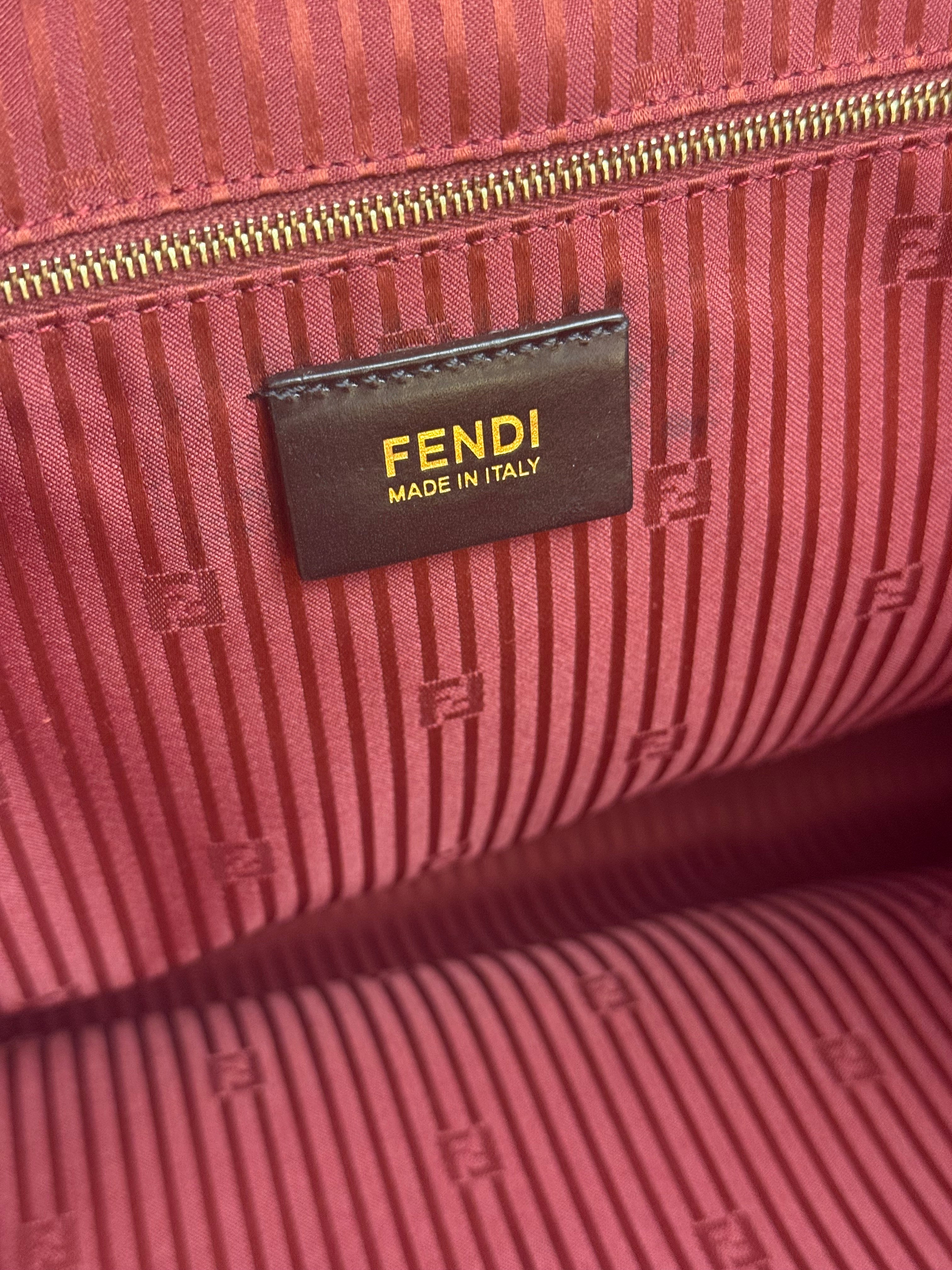 Fendi Red Leather 2Jours Handbag (Deterioration)