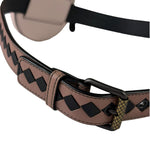 Bottega Veneta Black/Pink Intrecciato Round Around Belt Bag