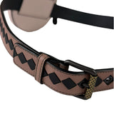 Bottega Veneta Black/Pink Intrecciato Round Around Belt Bag