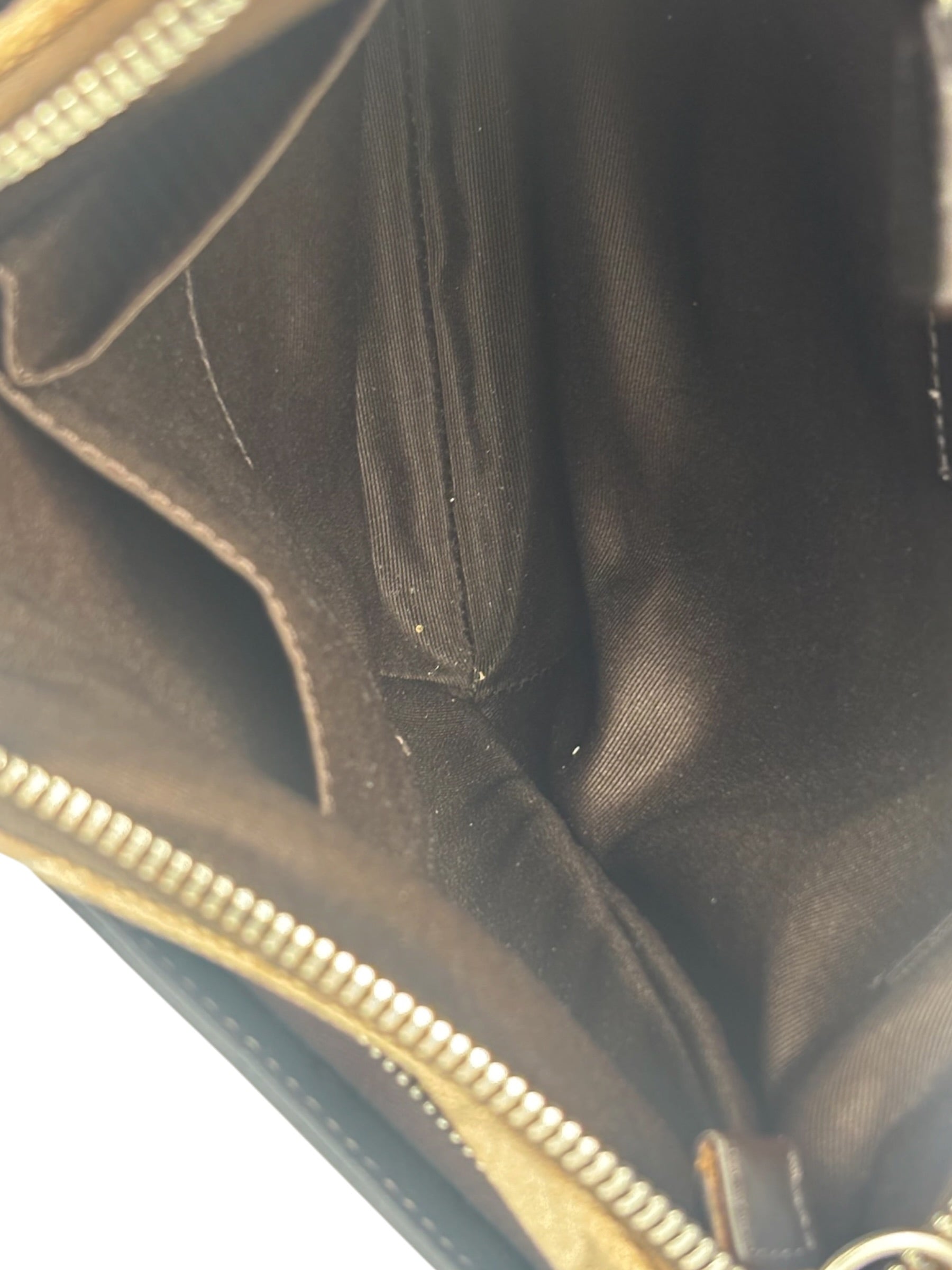 Coach Brown Leather Trim Signature Peyton File Crossbody