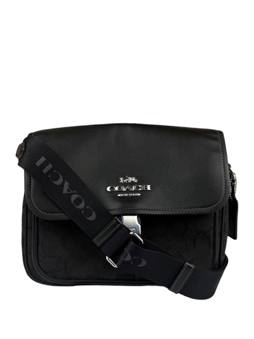 Coach Black Leather Pace Messenger Crossbody Bag