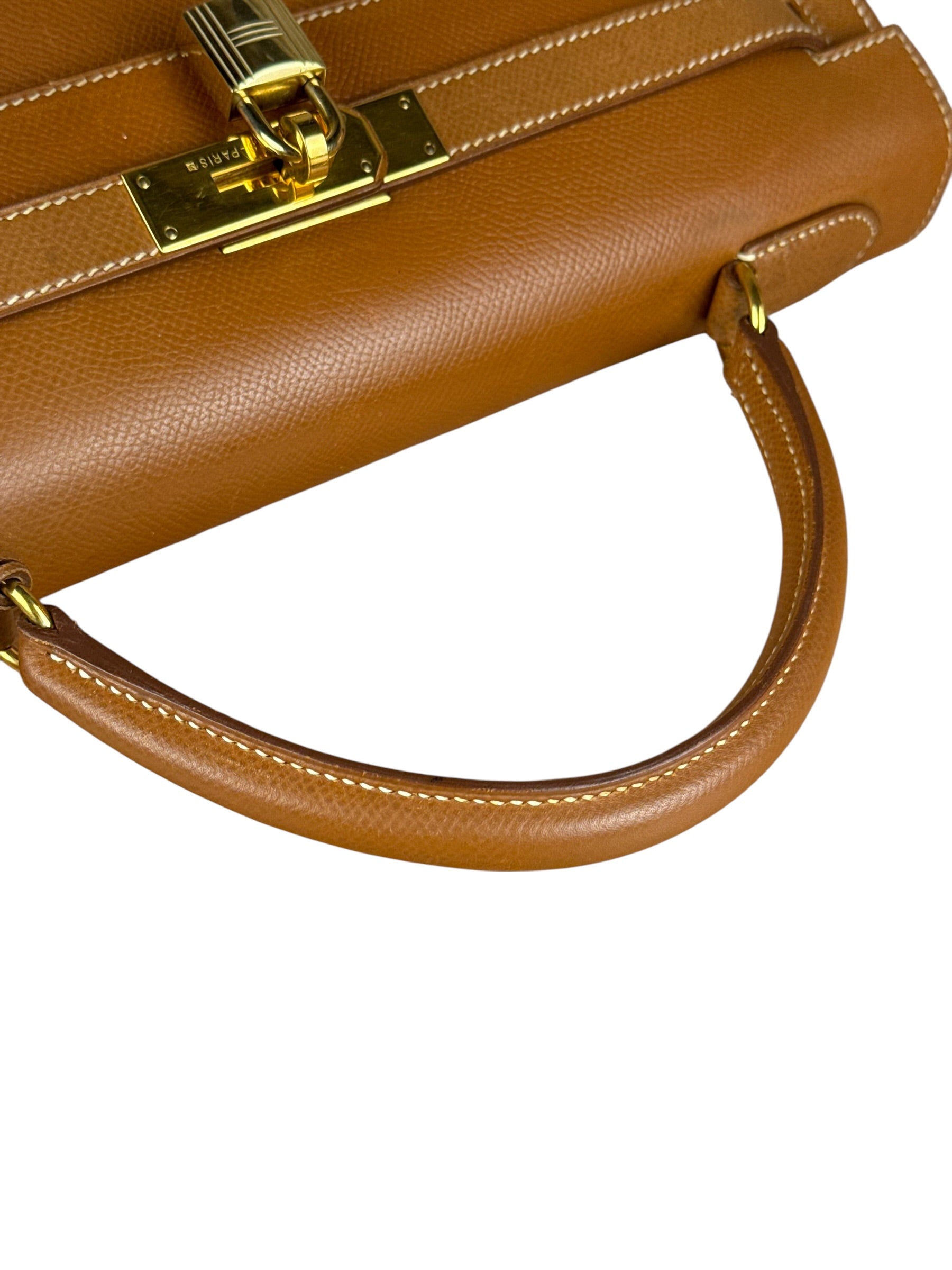 Hermes Kelly 32 Sellier Epsom Gold Handbag 1995