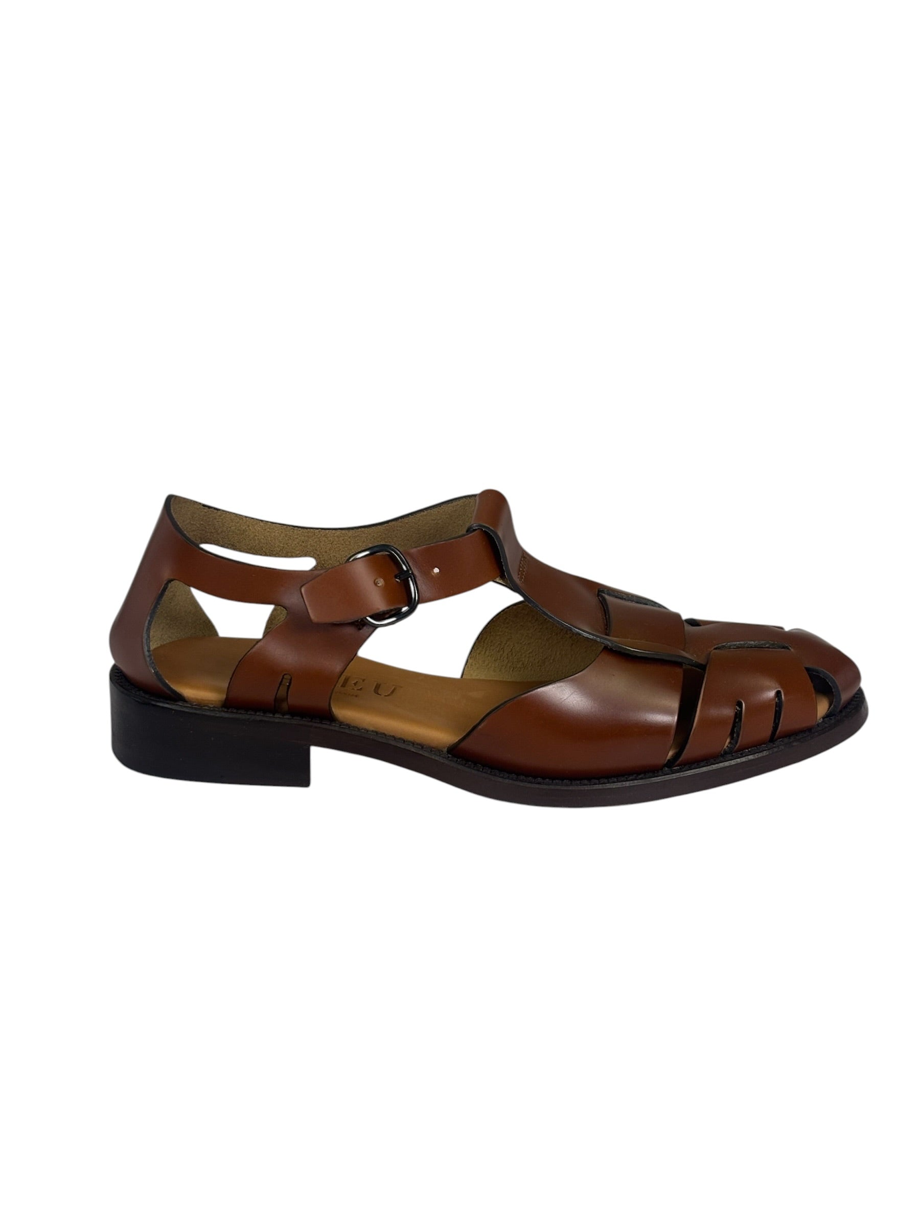 Hereu Brown Leather Pesca Fisherman Sandals