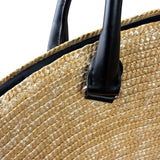 Balenciaga Raffia Woven/Leather Trim Beach Tote