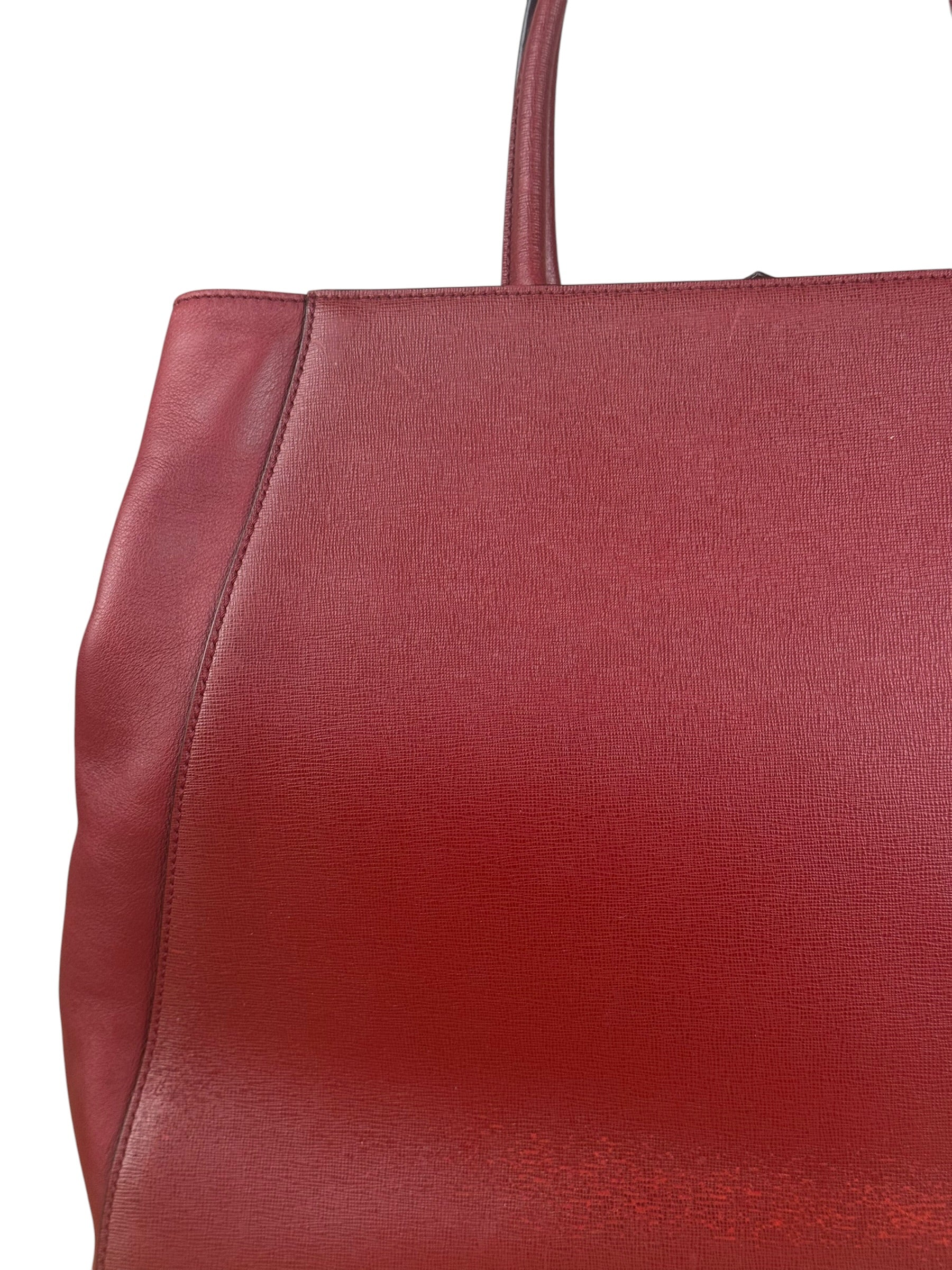Fendi Red Leather 2Jours Handbag (Deterioration)