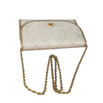 Chanel Beige Leather Trim Matelasse Mini Shoulder Bag 2009