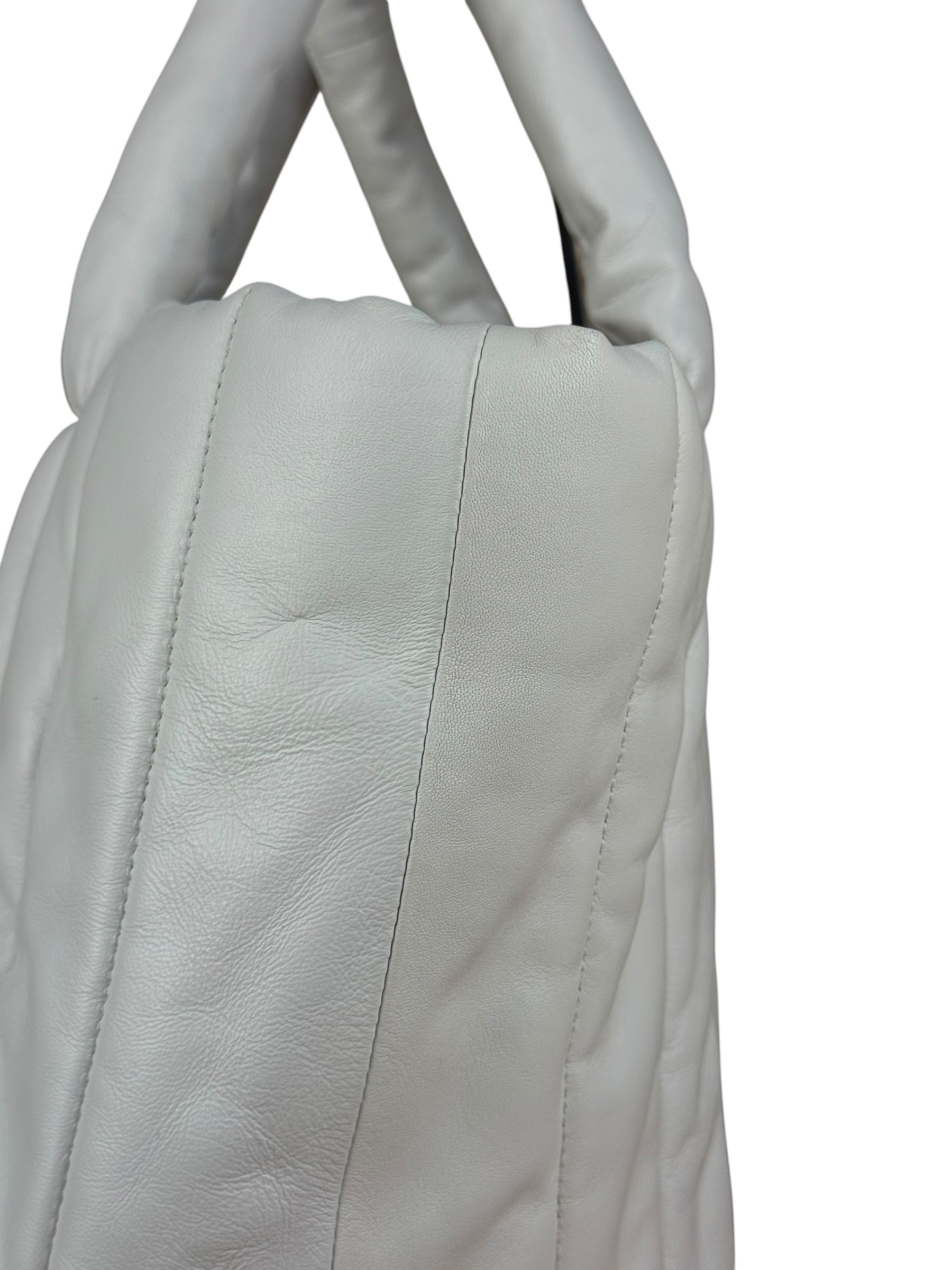 Rag & Bone White Leather Puffer Tote