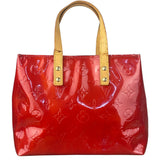 Louis Vuitton Red Canvas Monogram Vernis Hand Bag