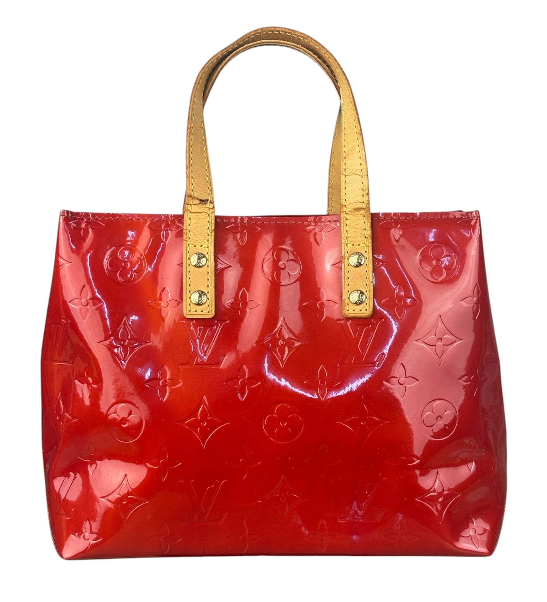Louis Vuitton Red Canvas Monogram Vernis Hand Bag