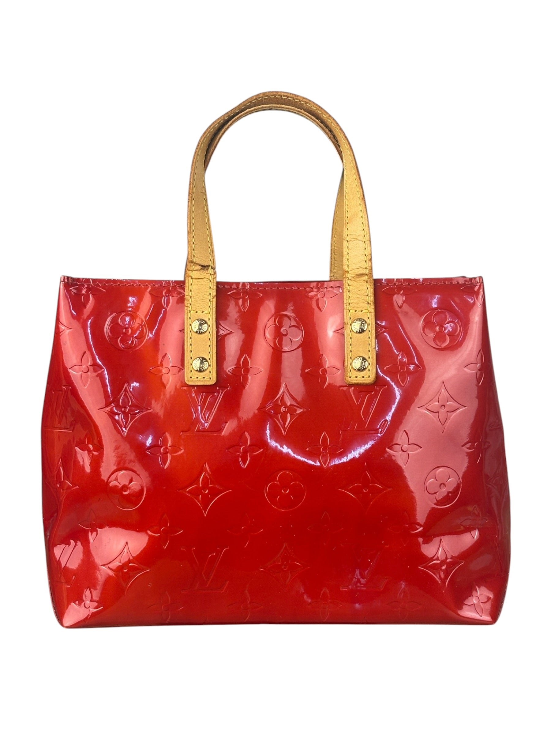Louis Vuitton Red Canvas Monogram Vernis Hand Bag