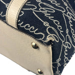 Gucci Western Logo Denim Abbey Zip Tote