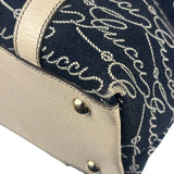 Gucci Western Logo Denim Abbey Zip Tote