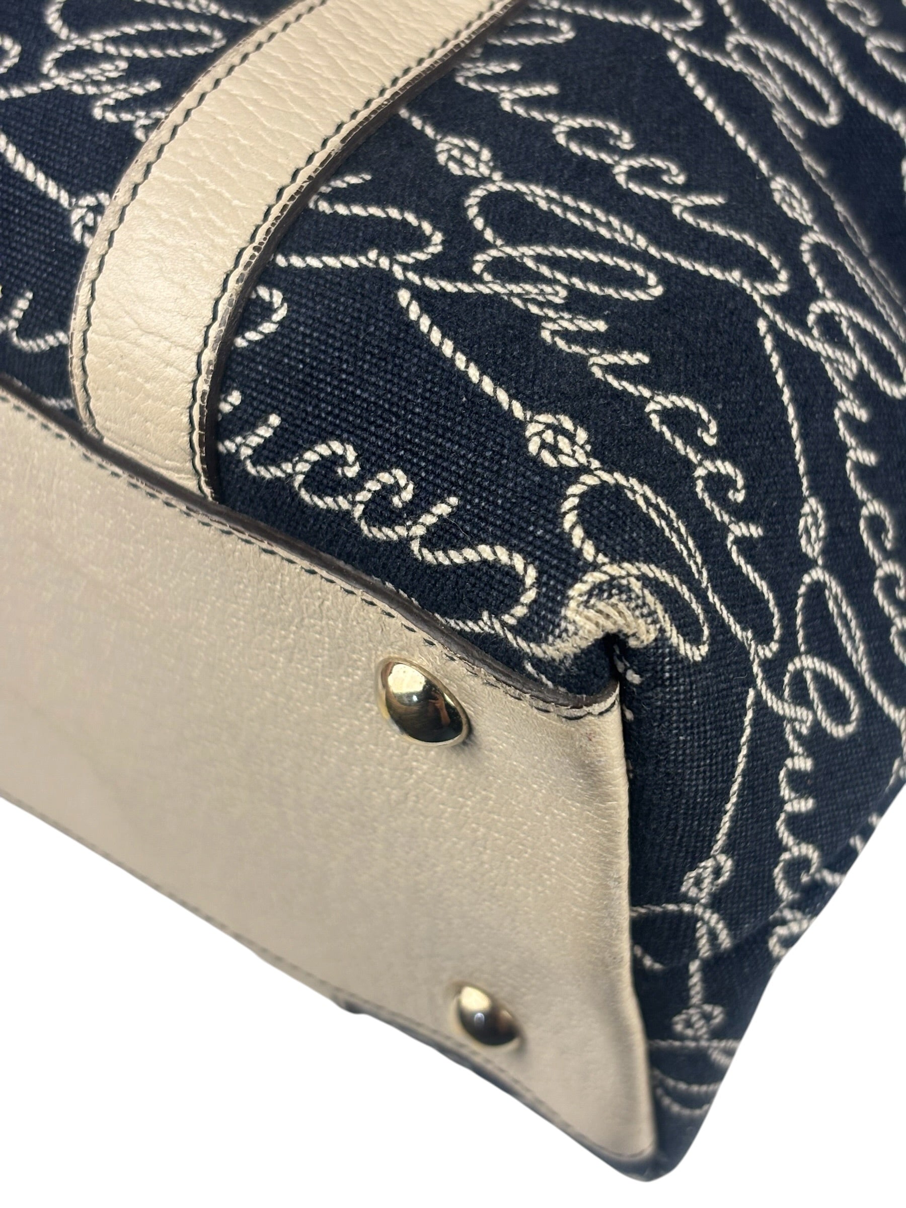 Gucci Western Logo Denim Abbey Zip Tote