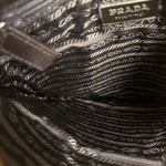 Prada Vintage Brown/Black Woven Tweed Trim Tote Handbag