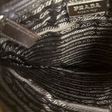 Prada Vintage Brown/Black Woven Tweed Trim Tote Handbag