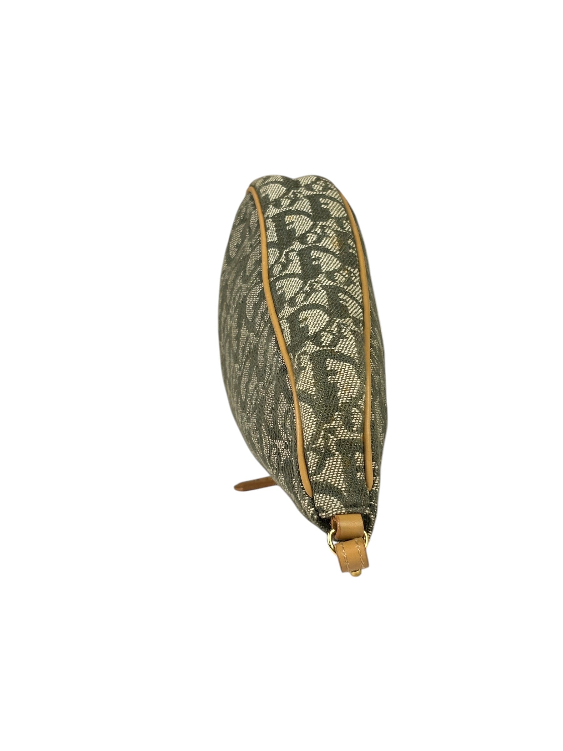 Christian Dior Vintage Green Trotter Saddle Pochette