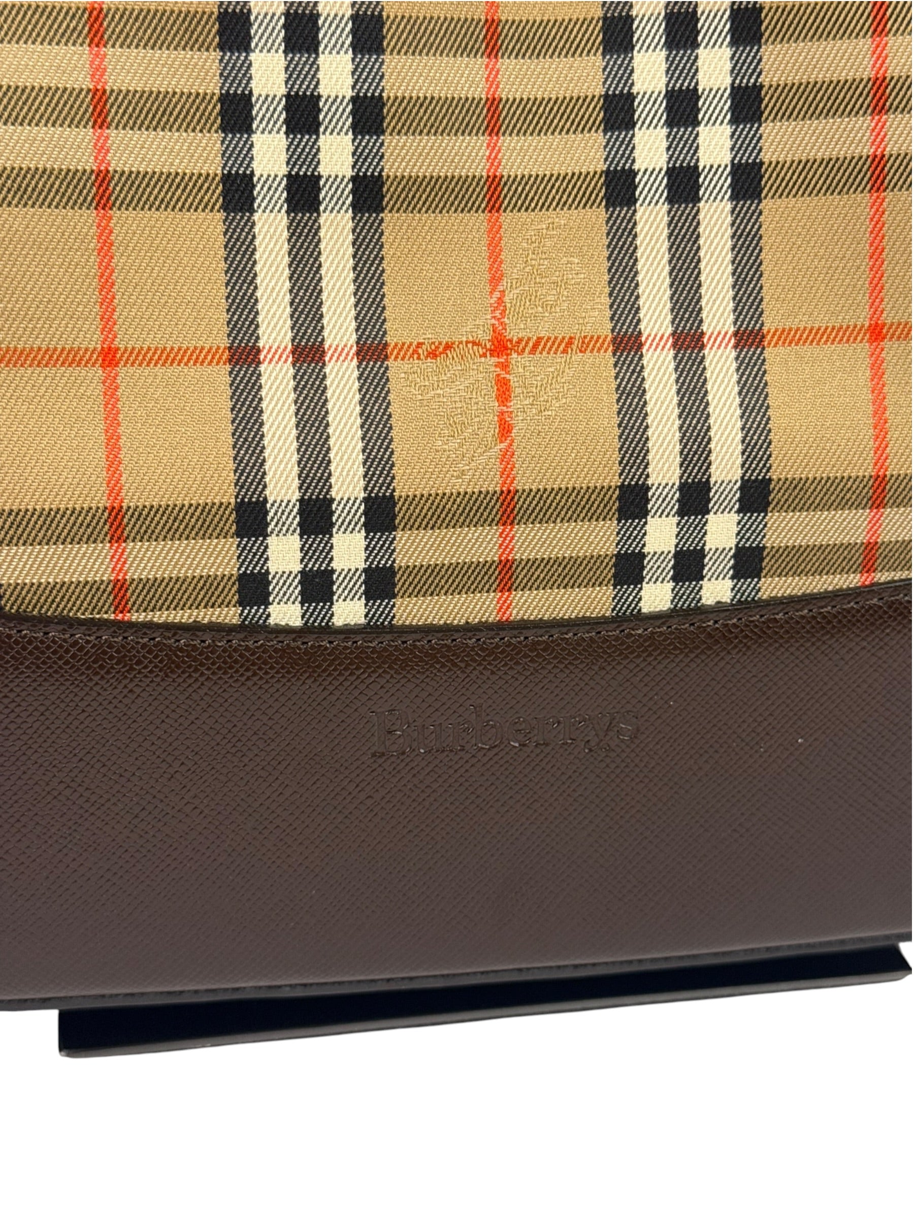 Burberry Vintage House Check Canvas/Leather Shoulder Bag