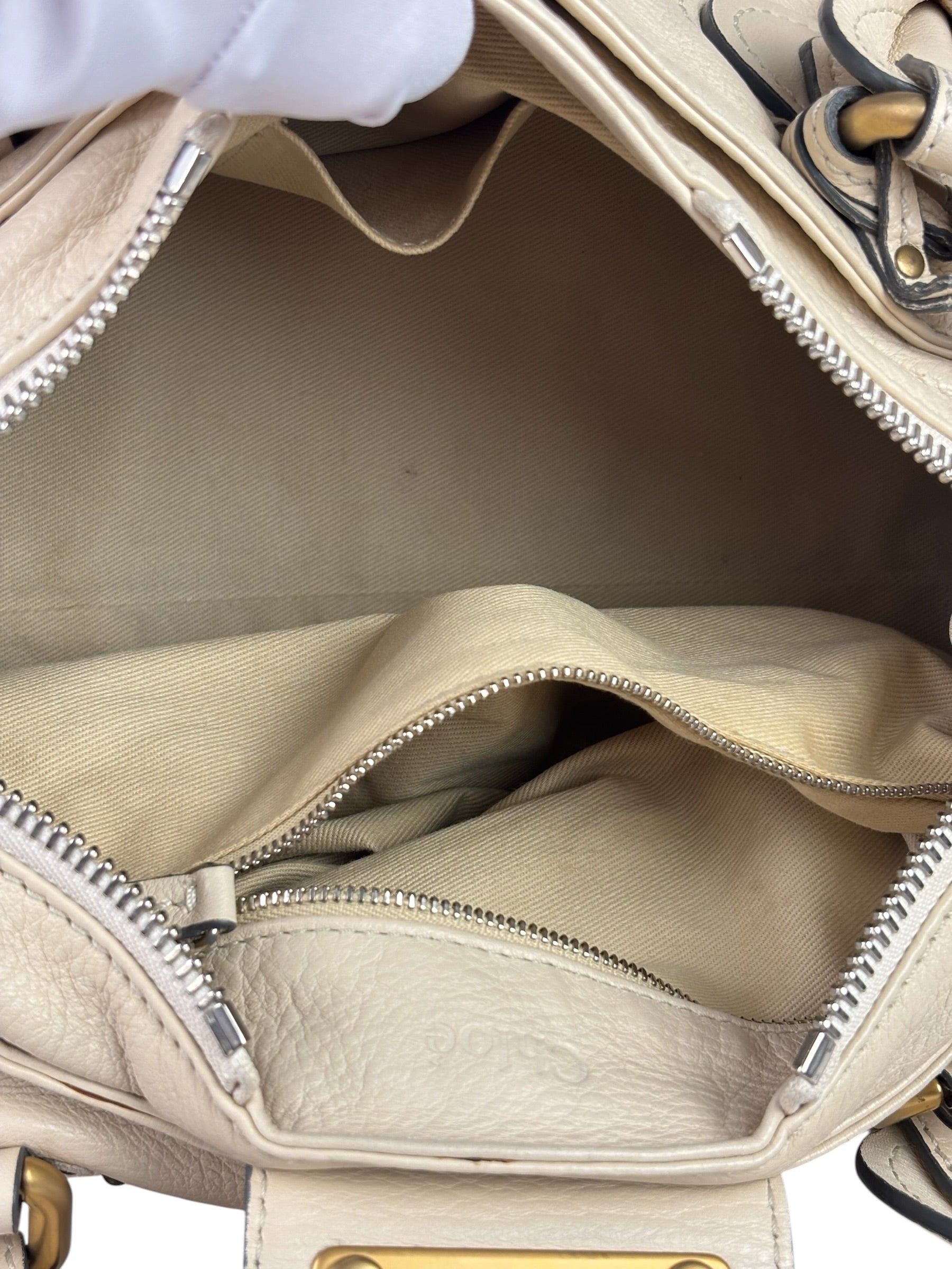 Chloe Beige Leather Paddington Shoulder Bag